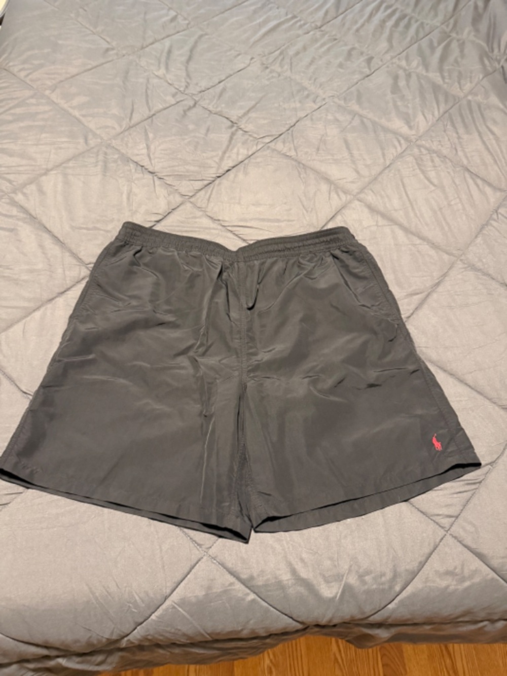 Polo Ralph Lauren Swim Shorts Black Red Pony Logo 2XLT Mesh Lined